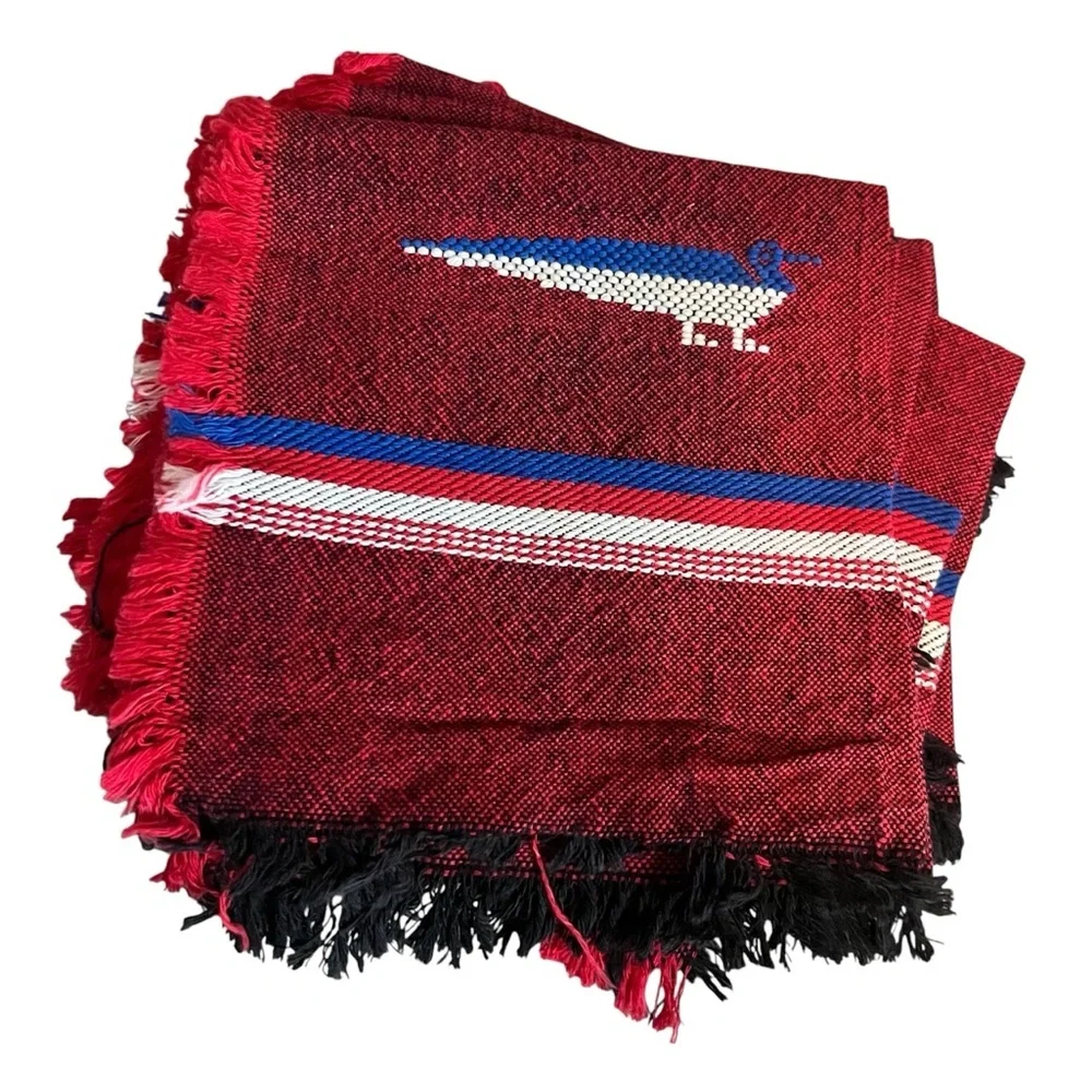 Vintage Hand Woven Mexican Bird Napkins Set Of 8 13” X 12”